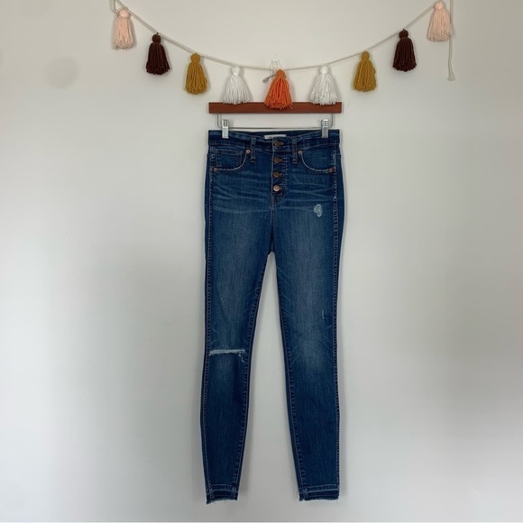 Madewell 10" High Rise Skinny Jeans Drop Hem Edition Size 26 - Picture 1 of 11